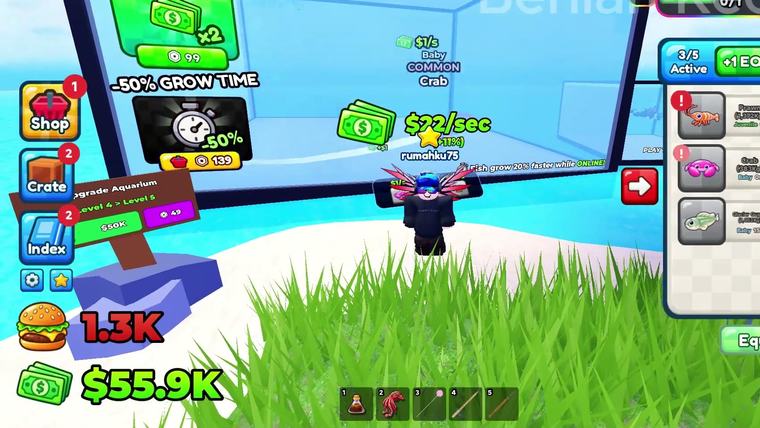 Evolve fish and build aquarium income